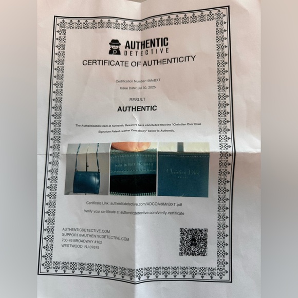 Christian Dior RARE Metallic Blue Leather Crossbody Bag with COA - Picture 5 of 16